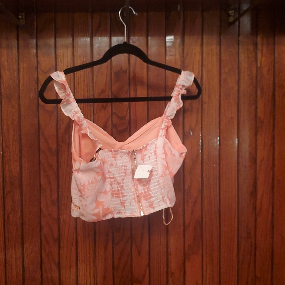 Kendall & Kylie Pink Crop Bustier Tank Top NWT - Picture 2 of 4